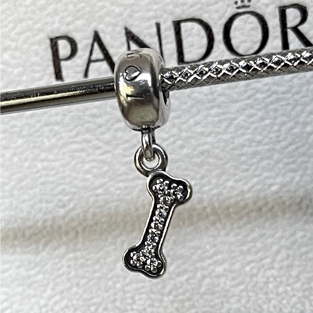 Authentic Pandora “I Love My Dog” Bone Dangle Charm Stereling Silver
